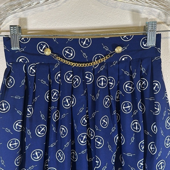 Vintage Nautical Wide Leg Polyester Dress Shorts Women 5/6 Casual Preppy Dressy - Picture 3 of 9